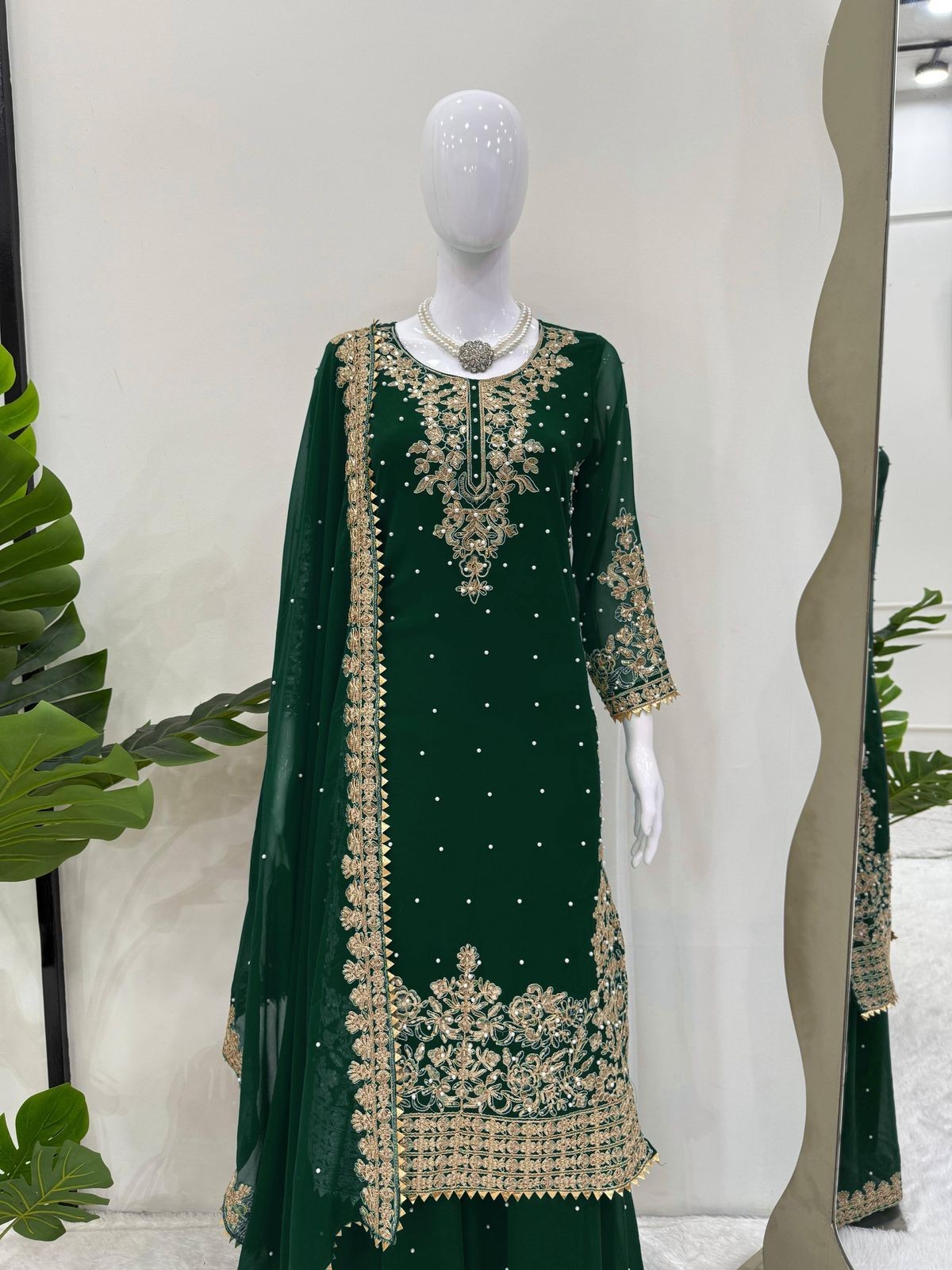 SALWAR KAMEEZ PAKISTANI INDIAN WEDDING PARTY WEAR DRESS BOLLYWOOD SUIT SHARARA