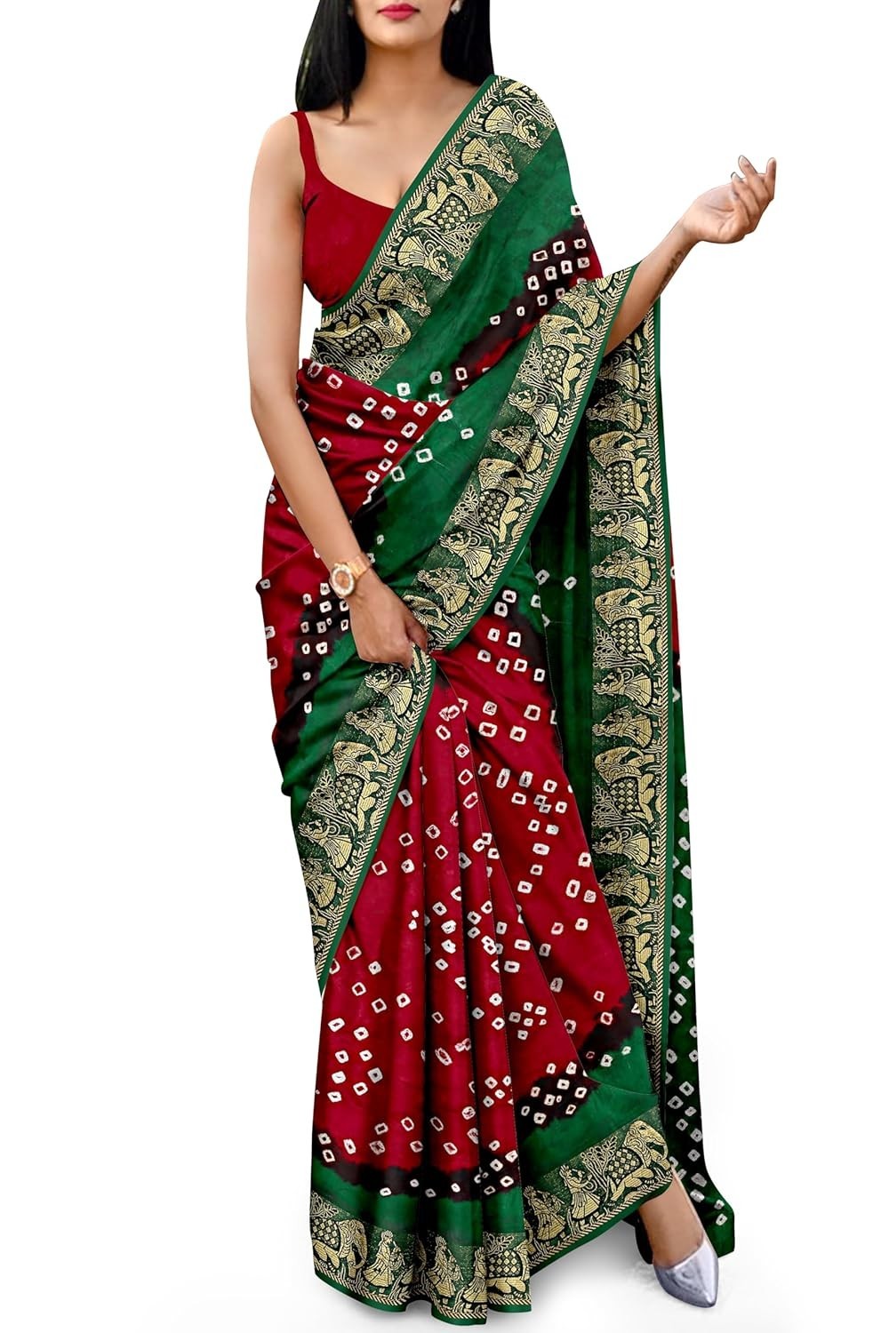 Women’s Zari Weaving Heavy Jacquard Border pure Art Silk Saree With Blouse Piece
