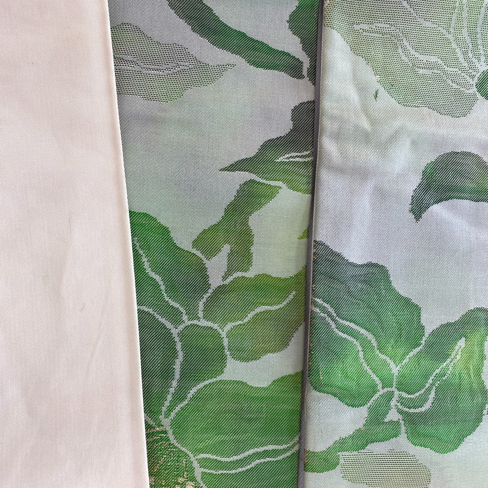 Japanese Vintage Kimono Nagoya Obi Silk Green Drit Traditional 137 x 12 in