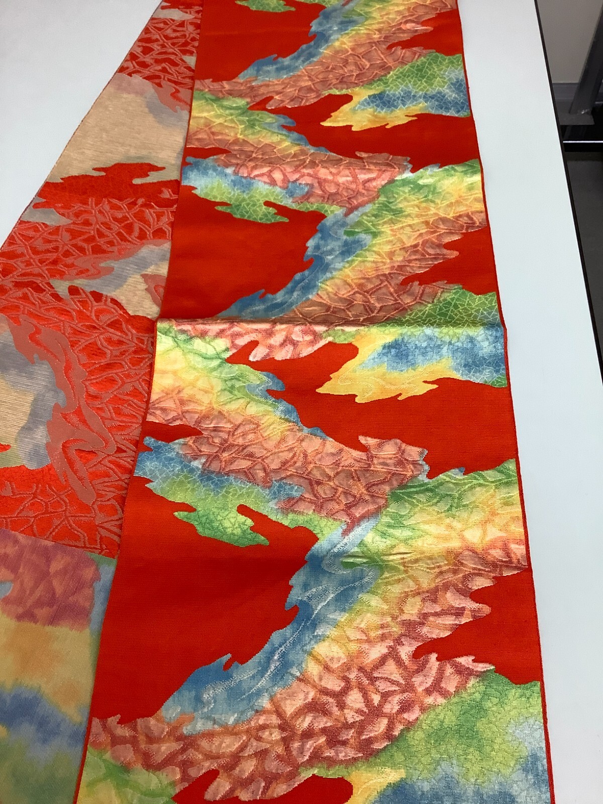 Japanese Vintage Kimono Nagoya Obi silk red expensive tradition 140.1×11.8inch