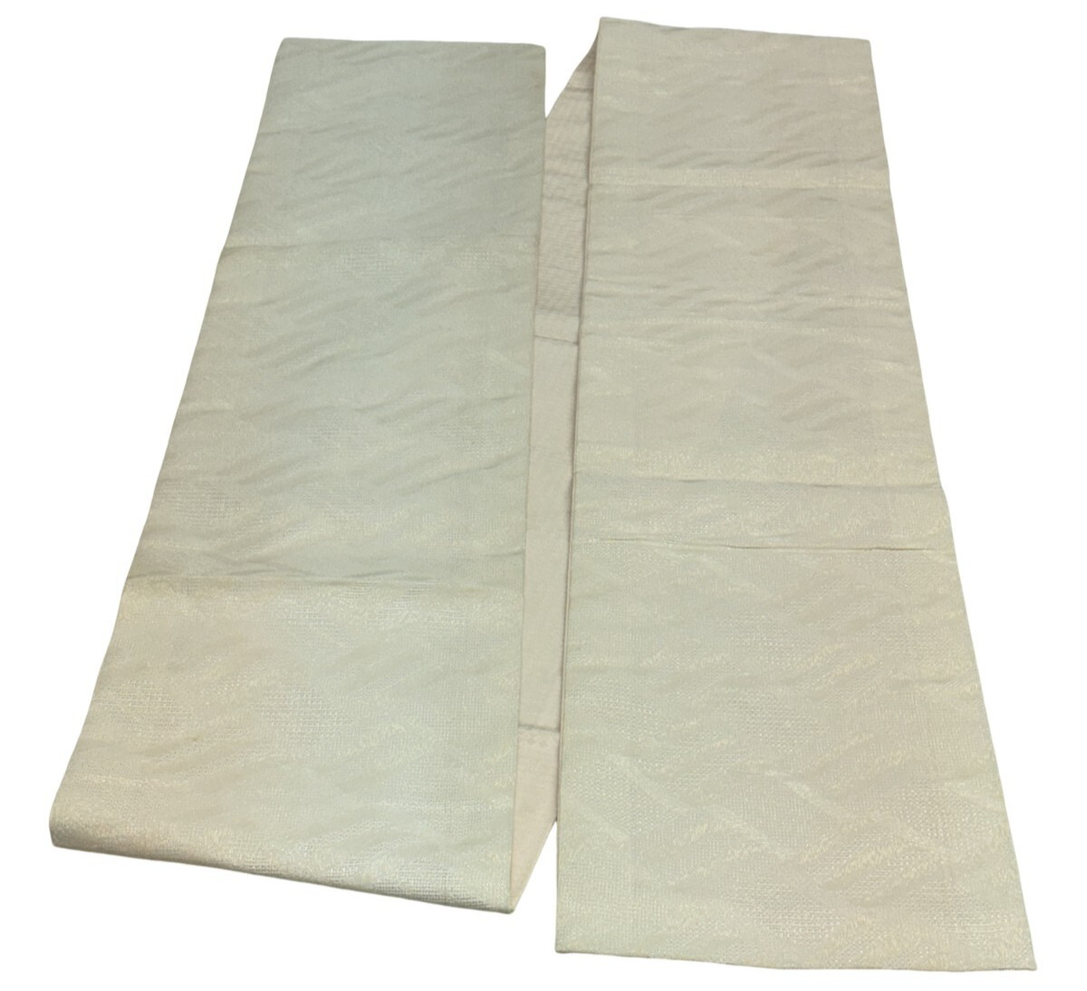 Japanese Vintage Kimono Fukuro Obi polyester white expensive tradition 151x11in