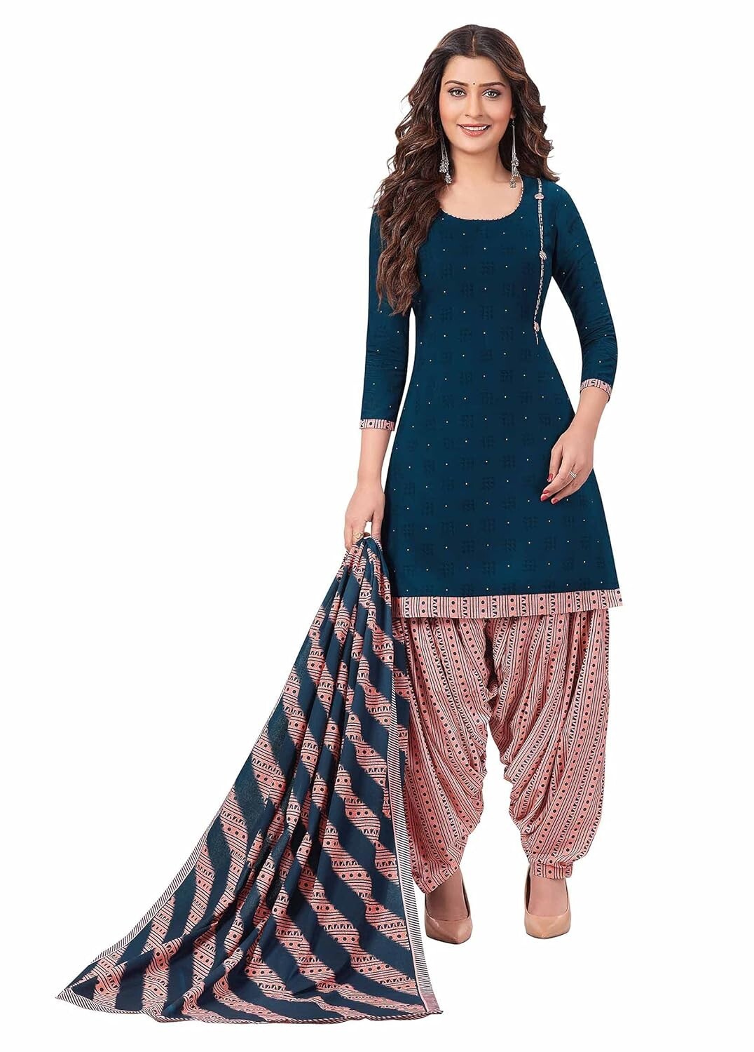 Cotton Printed Readymade Salwar Suit For Women