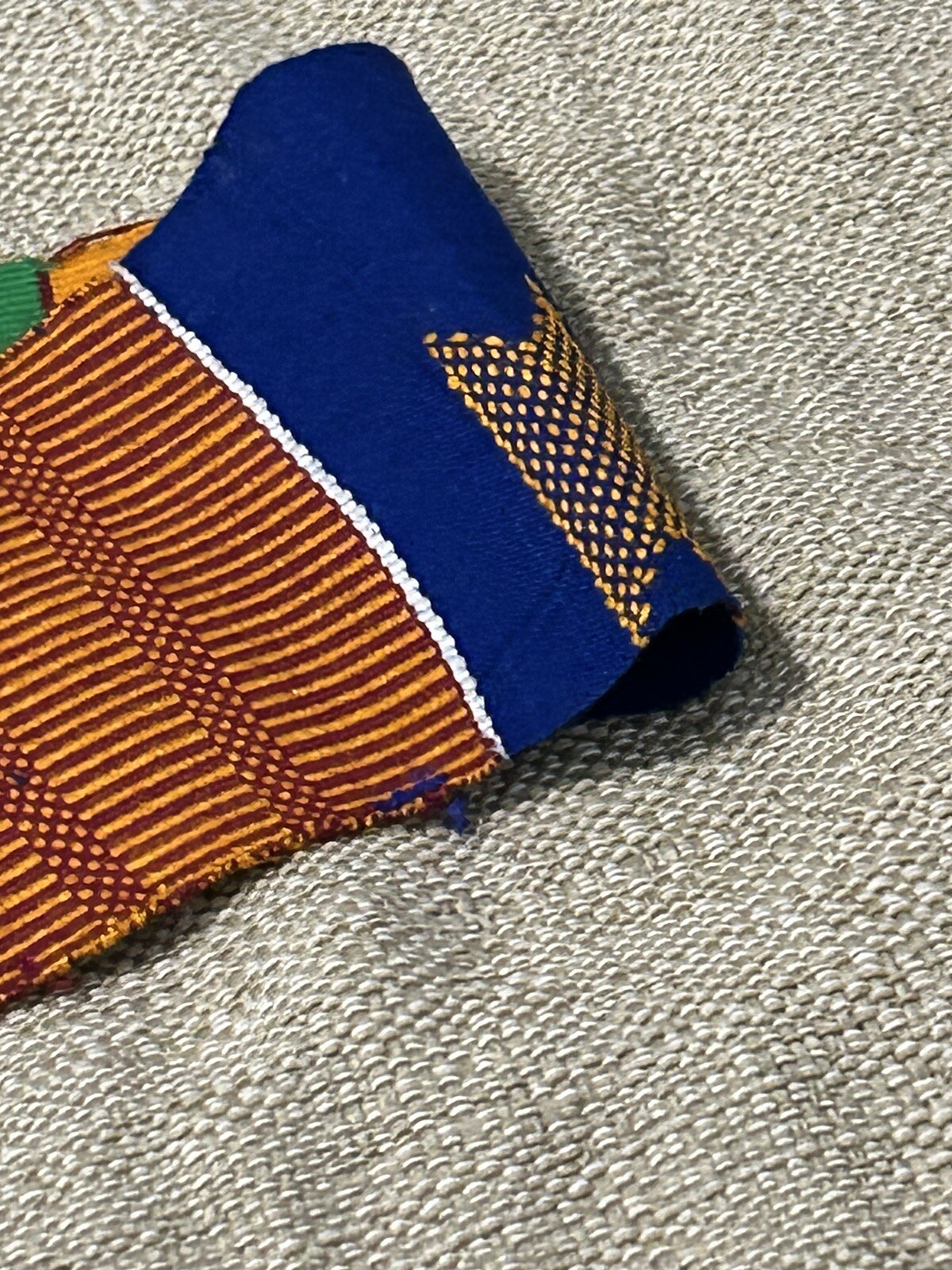 Kente African Stole Cloth Handwoven Ashanti Fabric Hand Loomed Vintage 130” Long