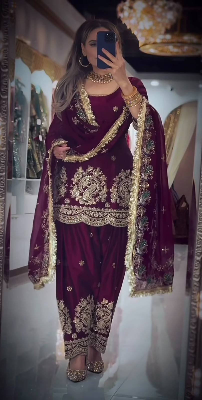 PAKISTANI DRESS BOLLYWOOD SUIT INDIAN WEDDING DHOTI TOP SALWAR KAMEEZ PARTY WEAR