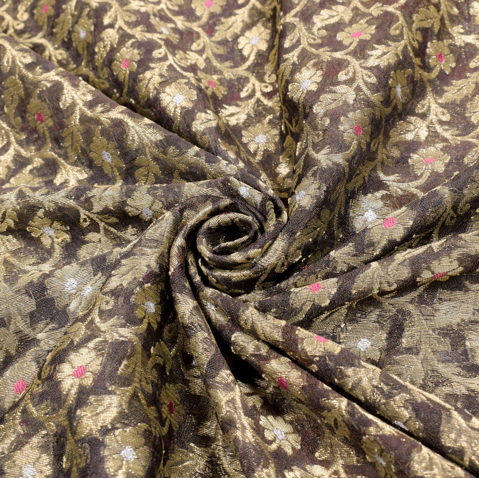 Sushila Vintage Heavy Banarasi Saree PureSilk Brocade Brownish Mauve Sari Fabric