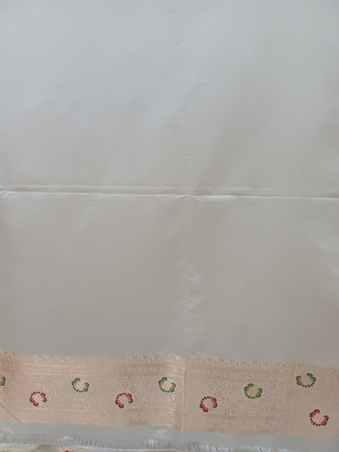 Banarasi Silk Cream & Golden Zari Weaving Work Unstitched Blouse
