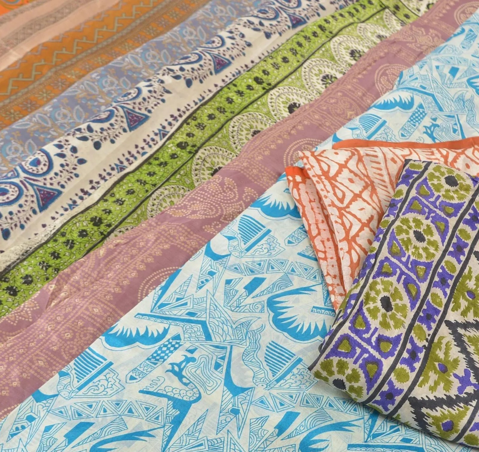 Lot Of 50 Indian Vintage 100% Silk Saree Blend Fabric Printed Sari Craft Used