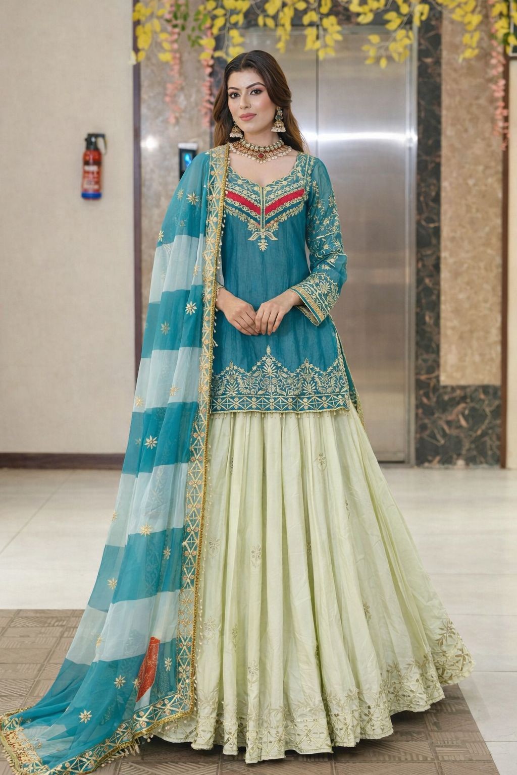 Ready To Wear Bridal Heavy Suit Wedding Pakistani Lengha Top Indian Ethnic Dress