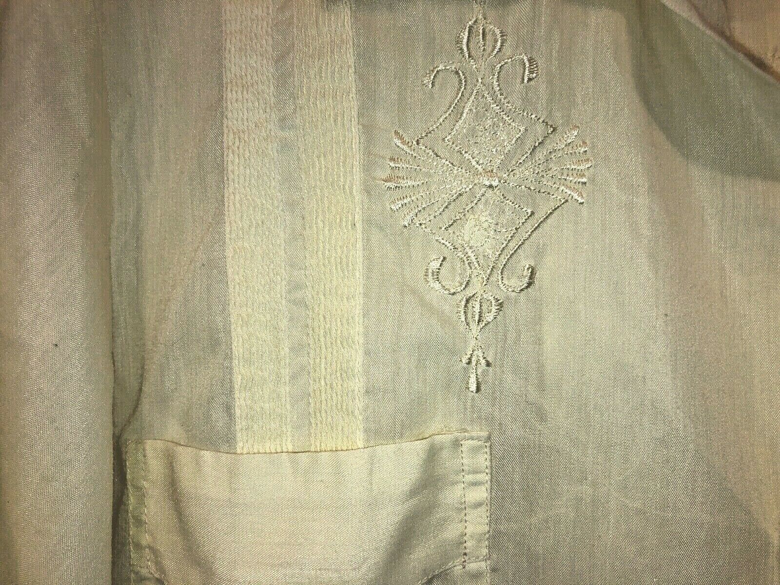 Mayalum Men’s Yellow Light Weight Guayabera Mexican Wedding Shirt Size M Nice