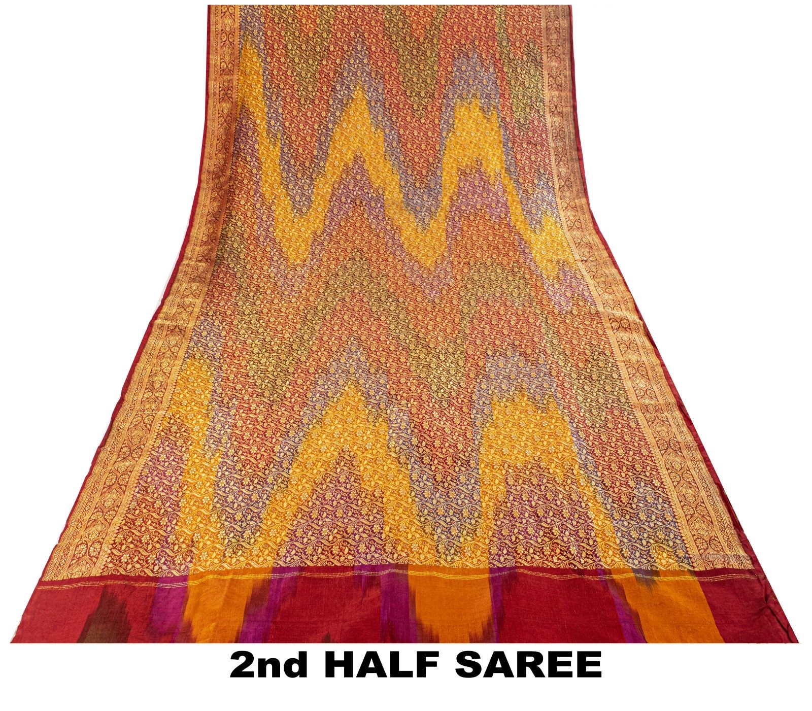 Sanskriti Vintage Multicolor Blend Silk Saree Rangkat Banarasi Brocade Zari Sari