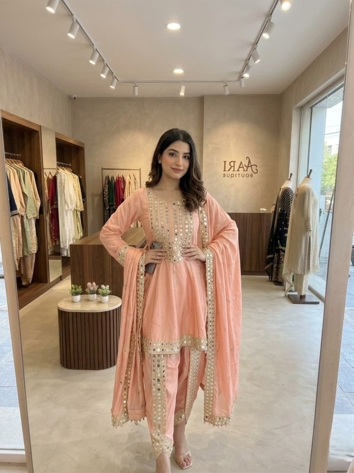 Desigenr Pakisatni Dhoti Pant Top Set Indian Bollywood Party Wedding Wear Suit