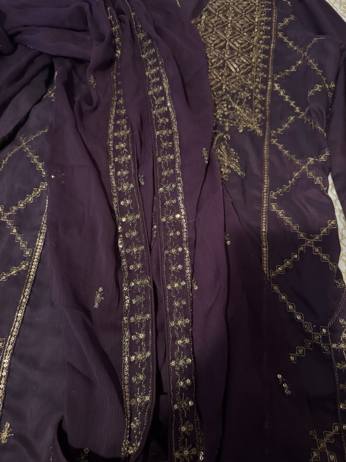 Pakistani Suit Shirt and Straight Pants 3 Piece Shirt Pants and Dupatta. Size S