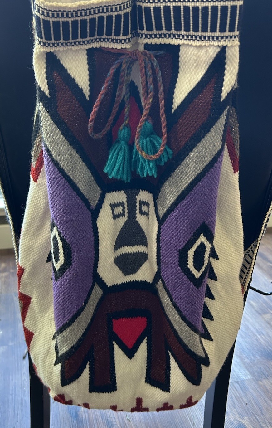 Peruvian Andean Fabric Wool Woven Backpack Rucksack