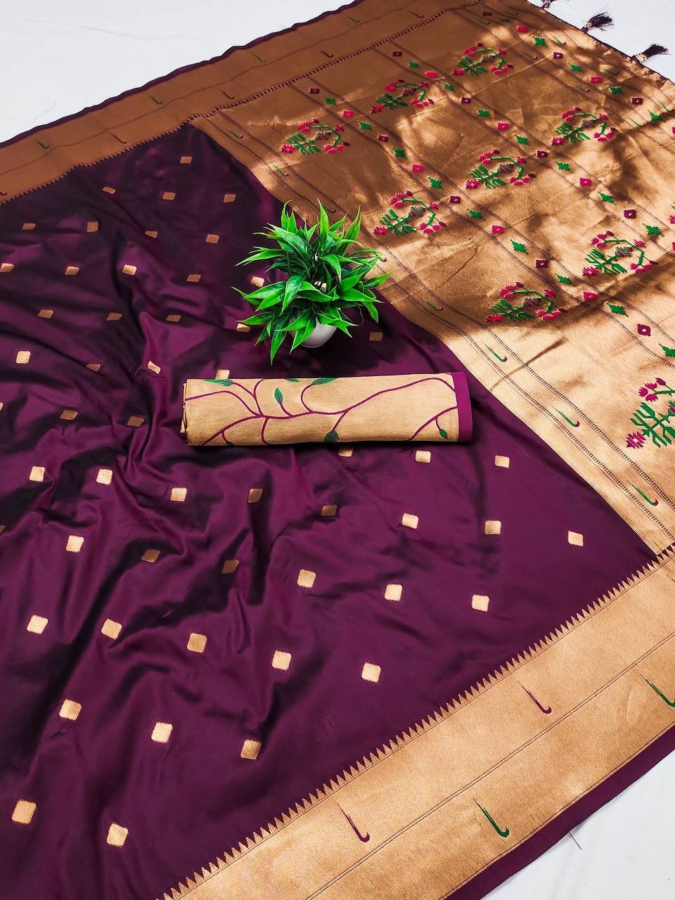 New Designer Soft Paithani Silk Saree With Blouse For Function Wear