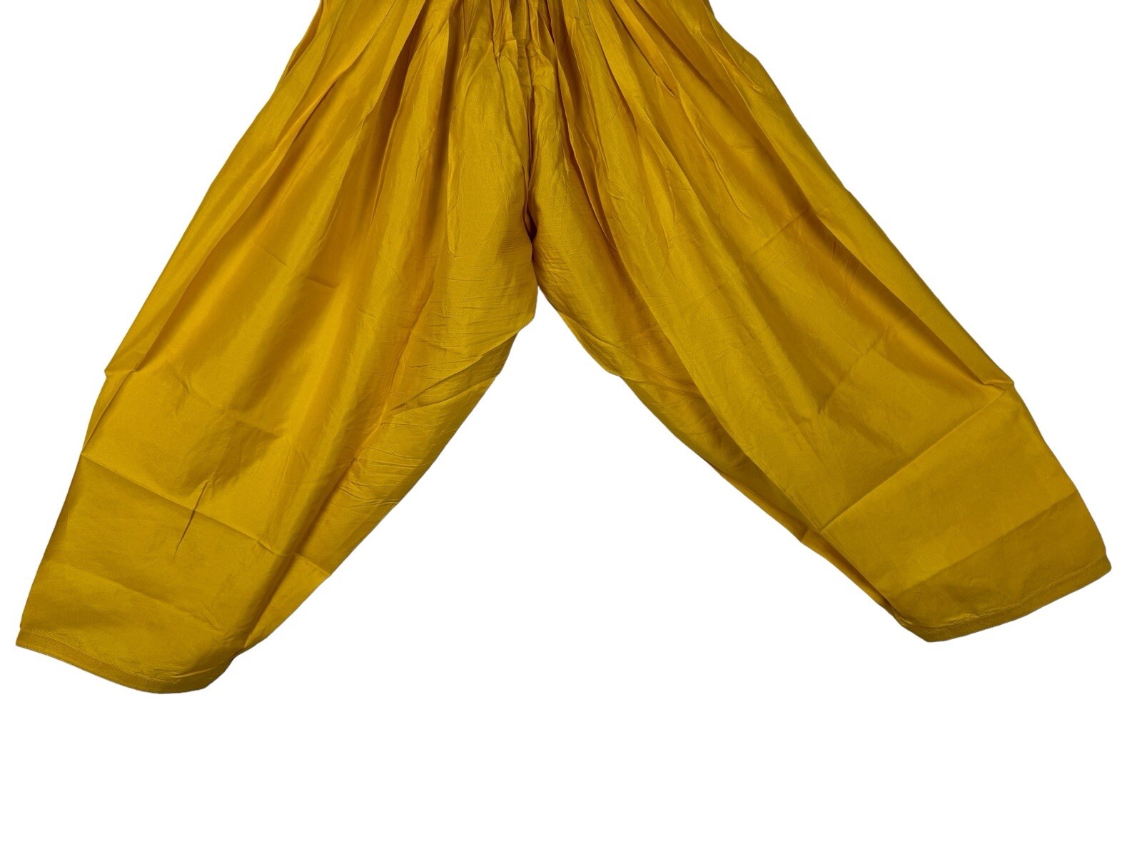 Salwar Kameez Yellow w Blue Purple Embroidery Suit Tunic Pants Dupatta Size XS