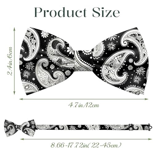 Bow Ties Pre Tied Adjustable Bowties for Wedding Party Leisure Men Af8-black