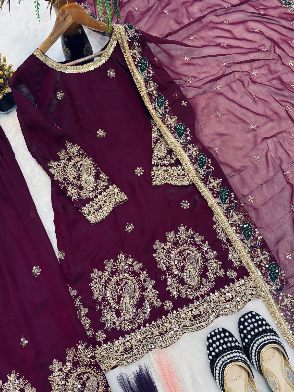 PAKISTANI DRESS BOLLYWOOD SUIT INDIAN WEDDING DHOTI TOP SALWAR KAMEEZ PARTY WEAR