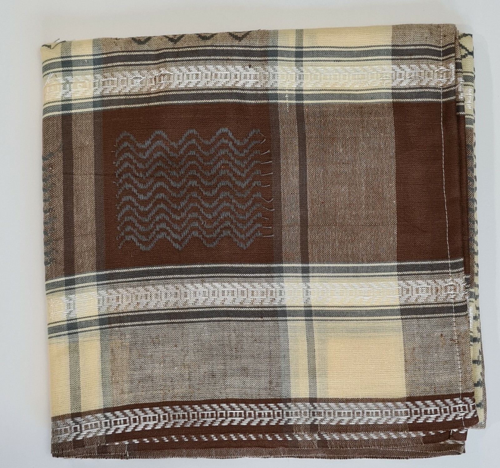 Silky Gold Brown Unisex Shemagh Head Scarf Neck Wrap Cotton Authentic Face Cover