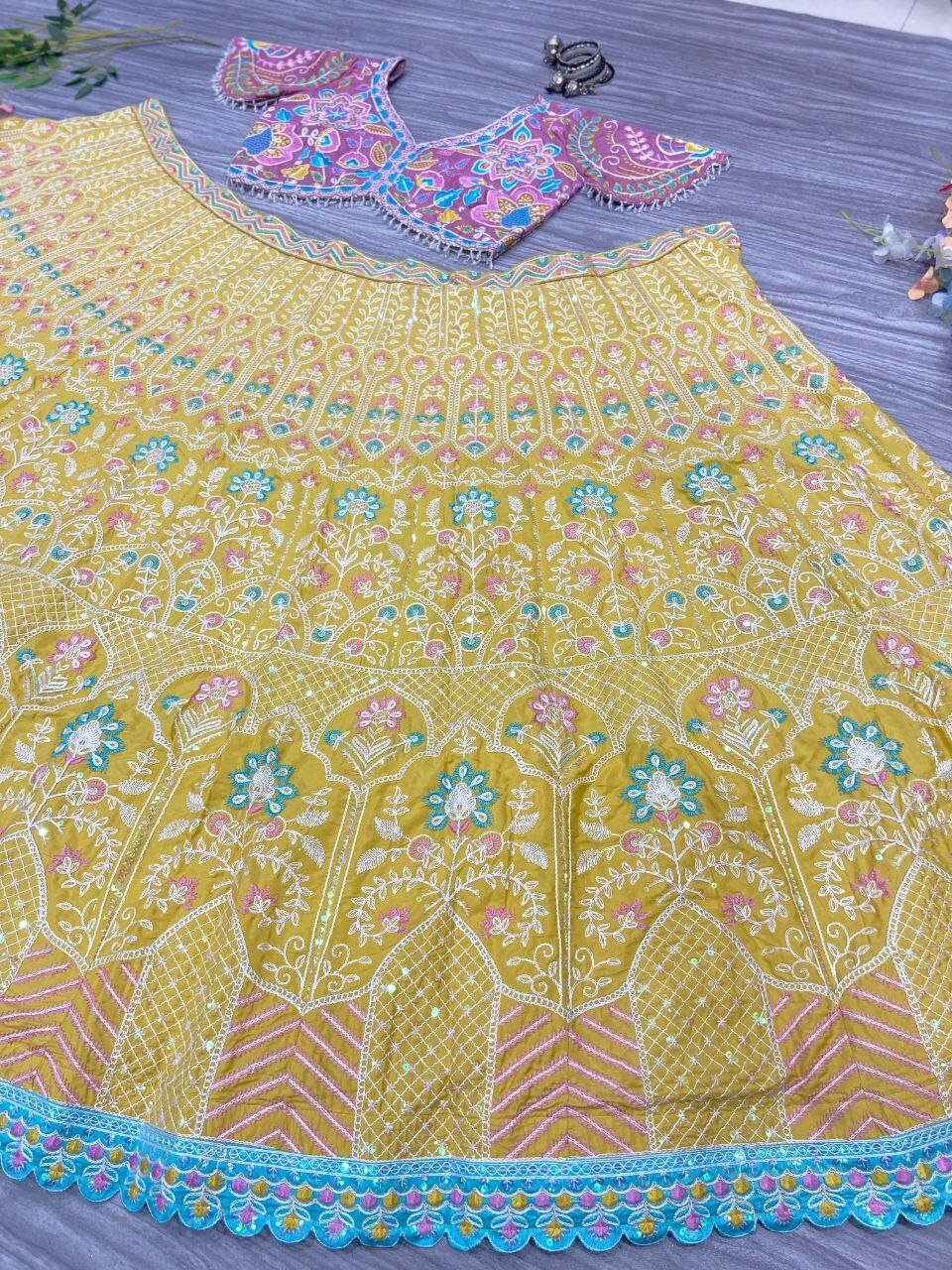 Latest Kasturi Silk Yellow Lehenga Choli With Net Dupatta For Reception Wear