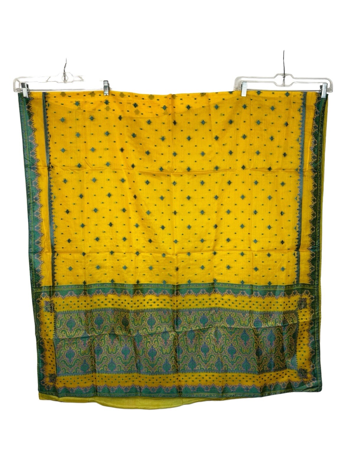 Salwar Kameez Yellow w Blue Purple Embroidery Suit Tunic Pants Dupatta Size XS
