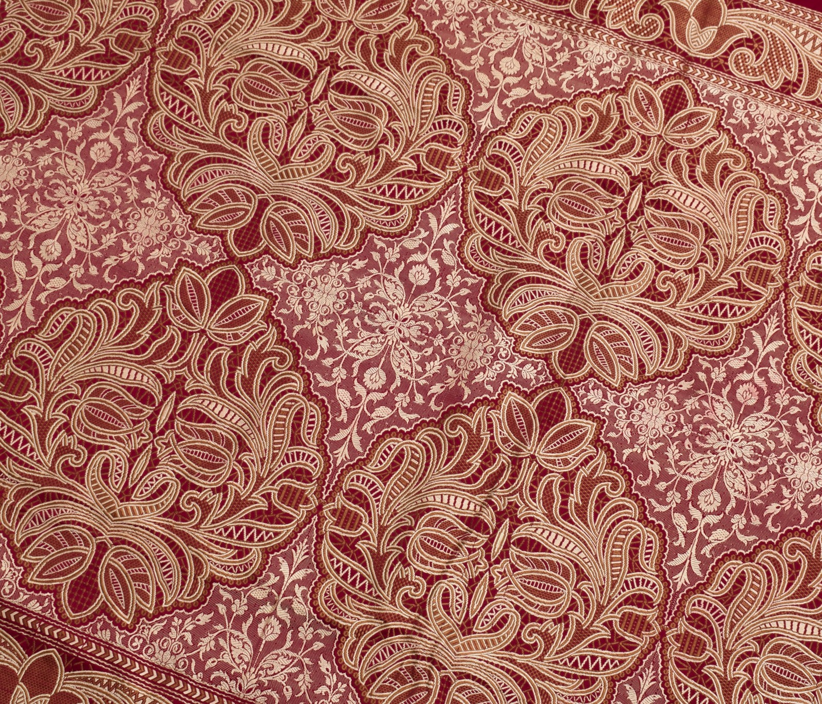 Sushila Vintage Heavy Saree Pure Satin Silk Banarasi Brocade Woven Sari Fabric