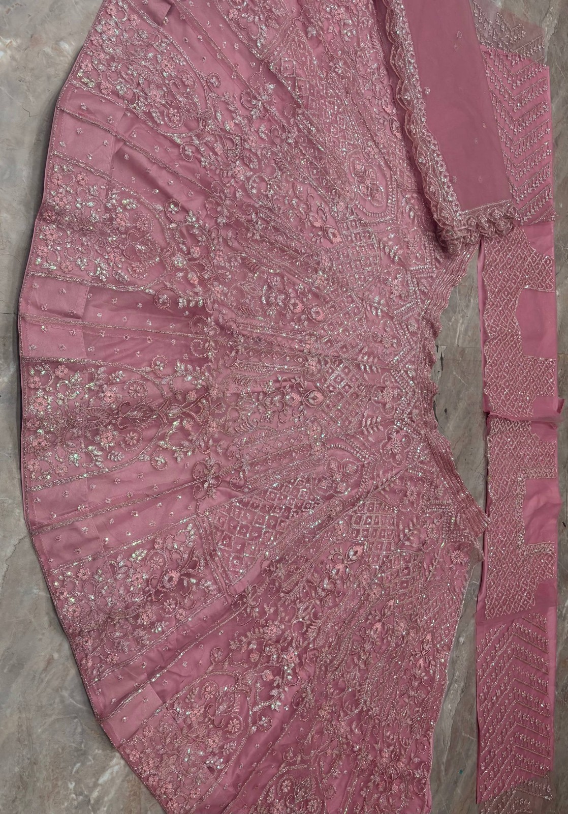 Wedding Special Lehenga Choli Net Fabric Sequins Work Bridal Wear India