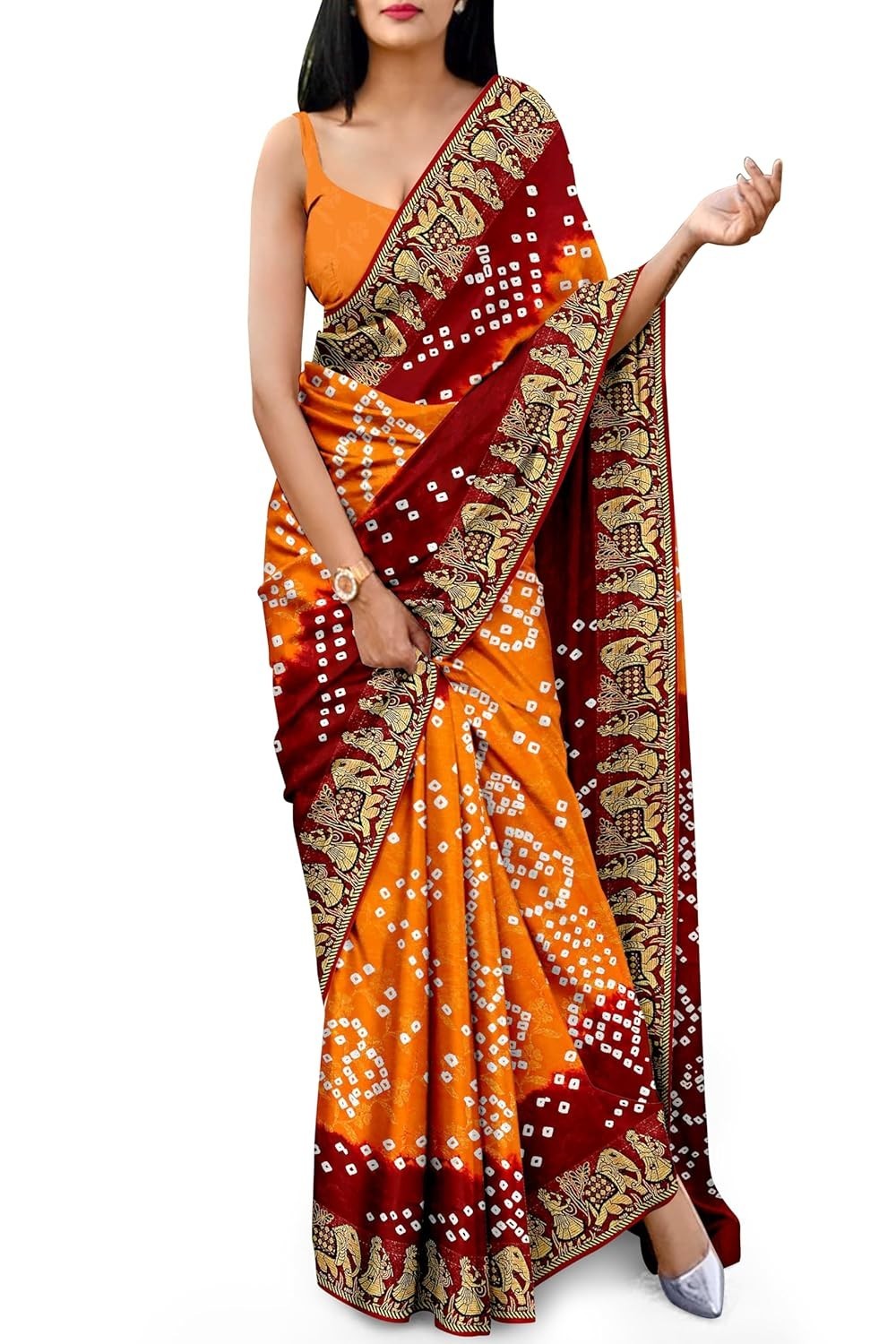 Zari Weaving Heavy Jacquard Border pure Art Silk Saree With Blouse Piece
