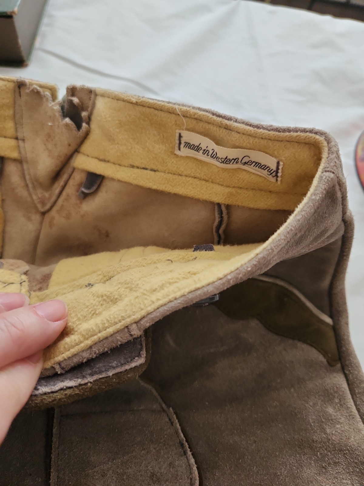 Vintage Authentic German Lederhosen Shorts Suede Leather