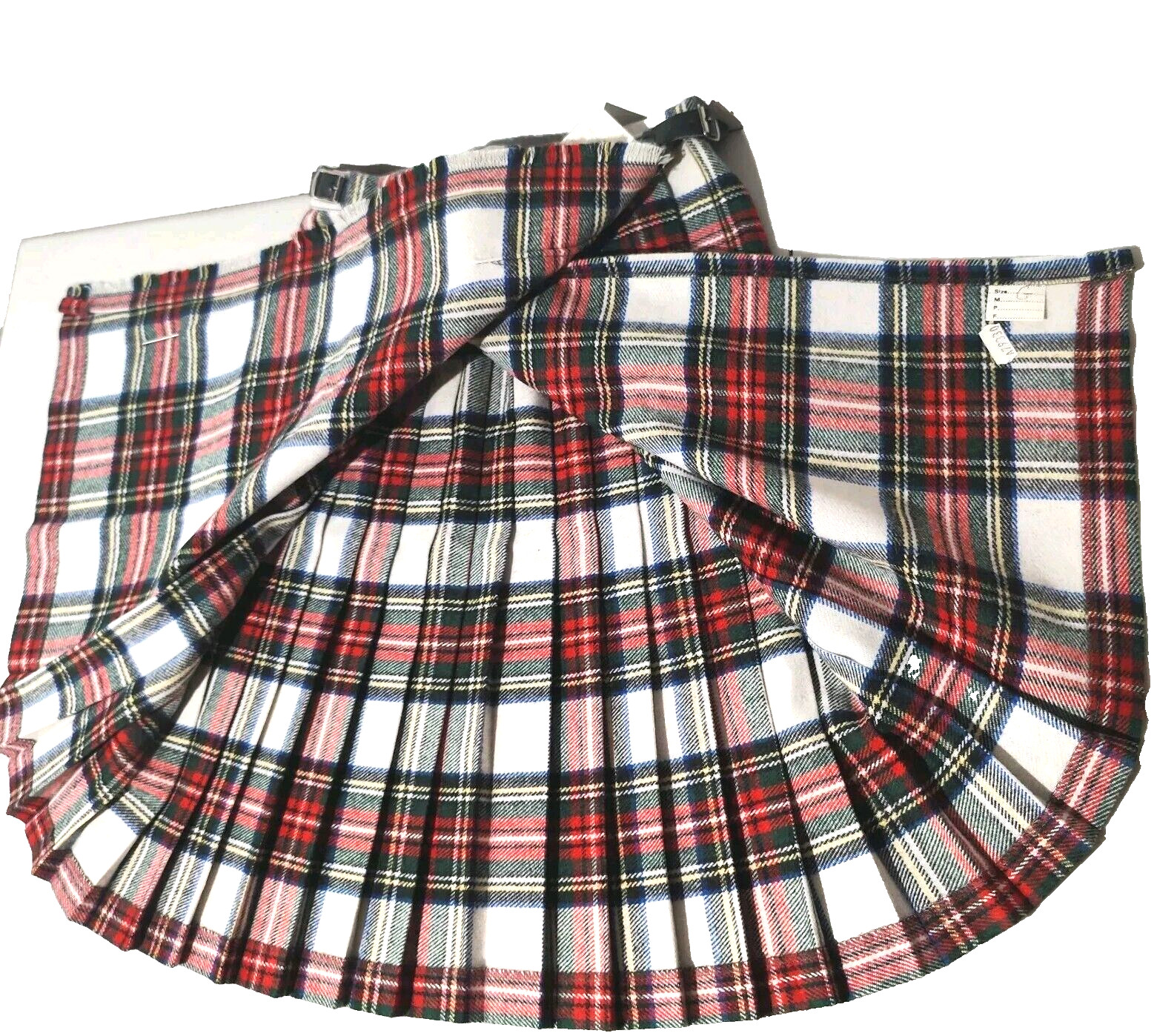 VTG Blarney Woolen Mills Ireland Youth Wrap Kilt Wool Size 30 Stewart Plaid NWT