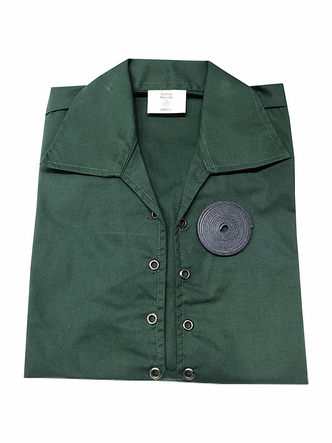 Mens Green Scottish Kilt Ghillie Shirt