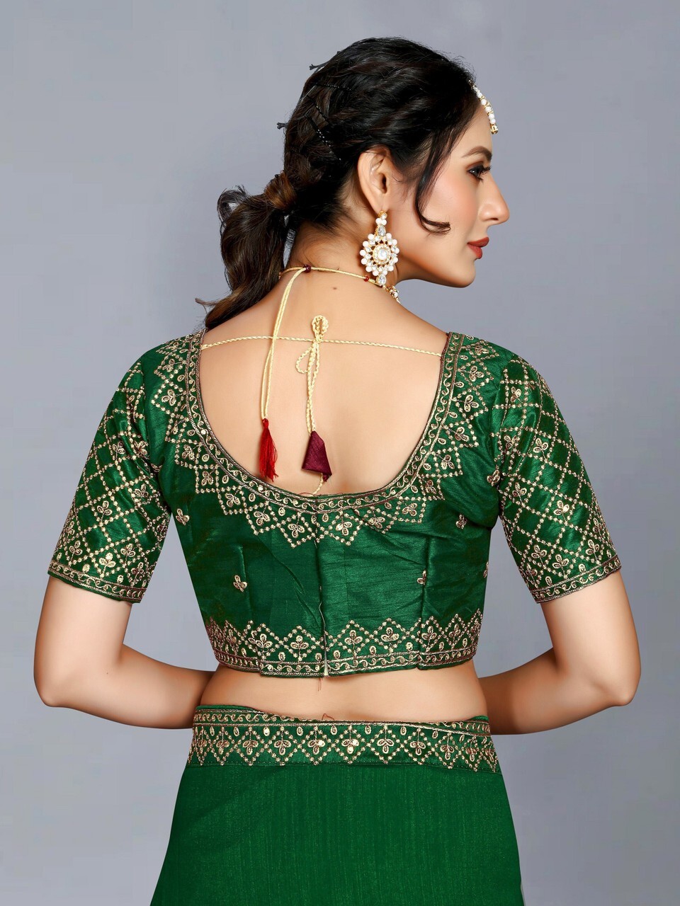 Embroidered Banarasi Pure Silk, Art Silk Saree (green)