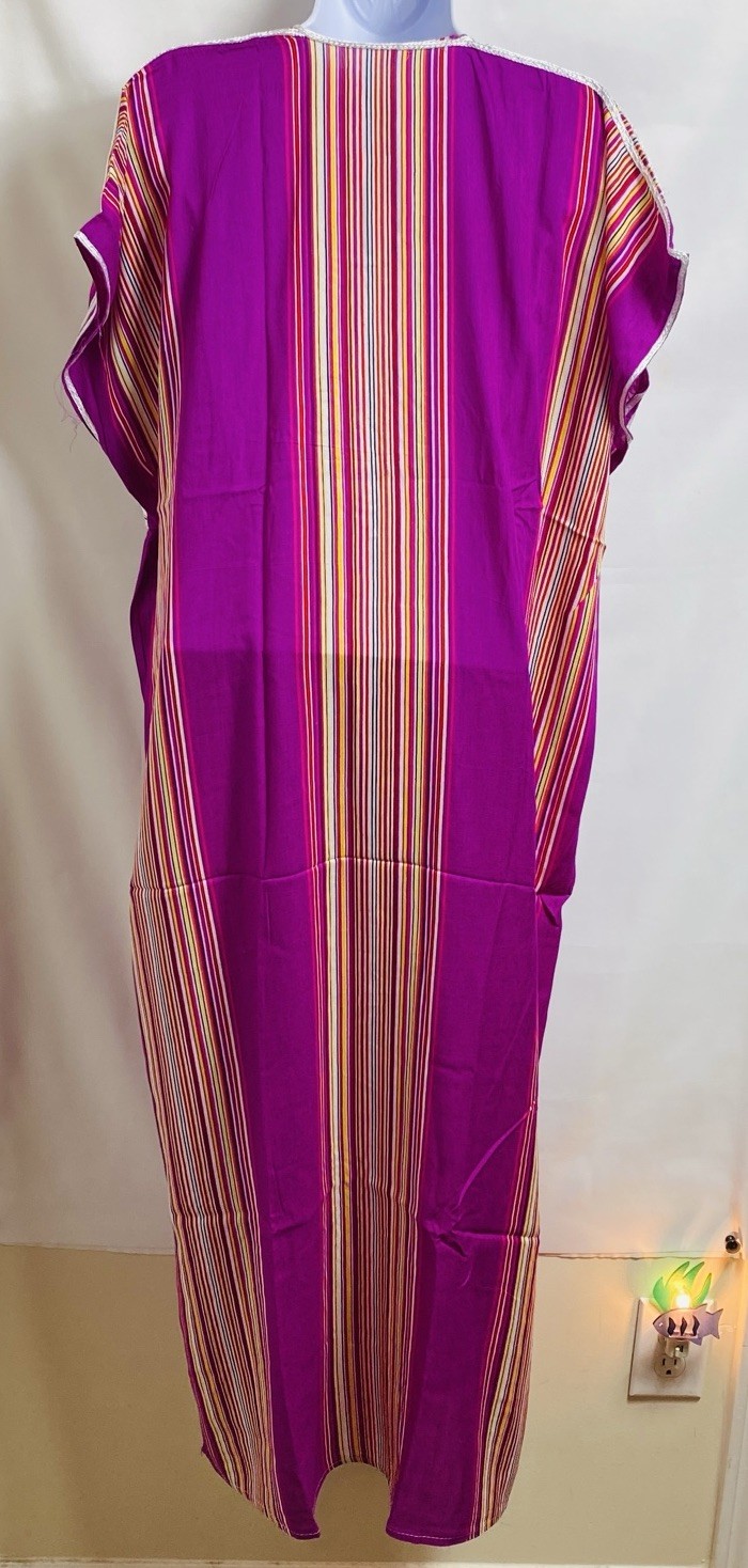 Morrocan Casual Summer Dress GANDORA handmade One Size PURPLE NEW