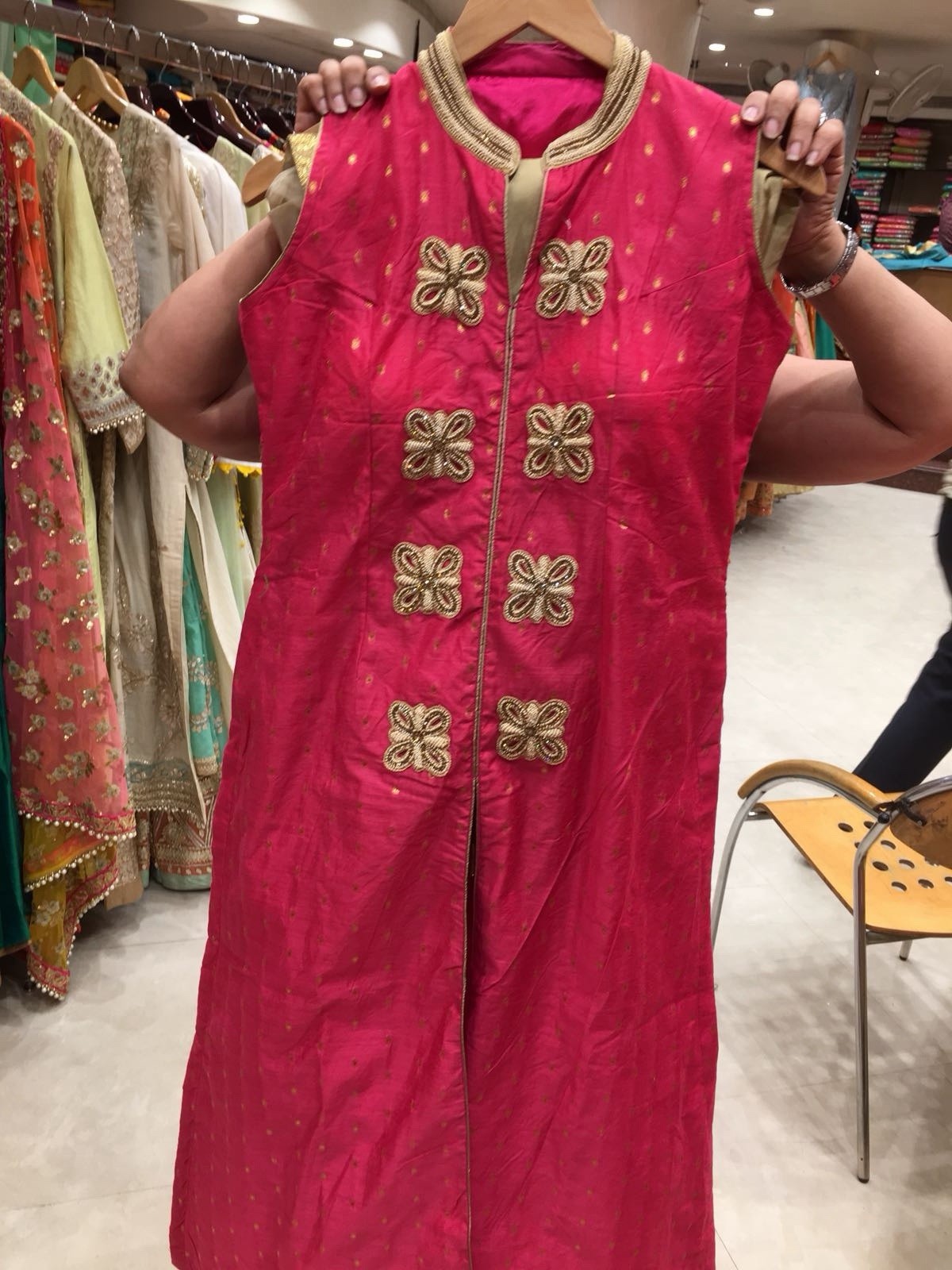 Indian Suit Hot Pink Beautiful Embroidered With Pants And Dupatta New