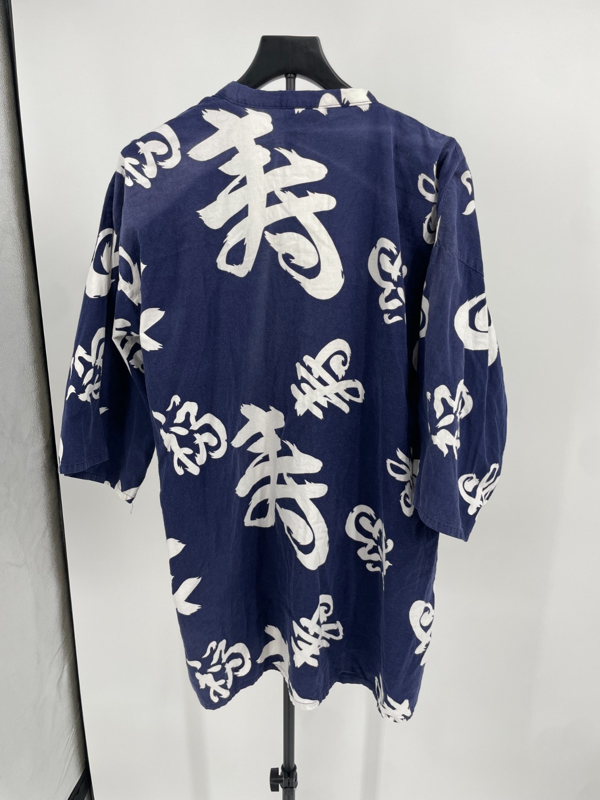 The Ebersbach Collection Japanese Traditional Kimono Mens Blue Graphic Tie Waist