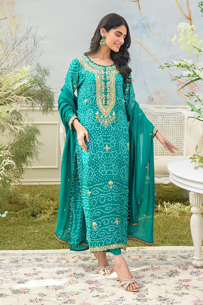 Zunaira Teli pure charmeuse silk 3 Piece Suit