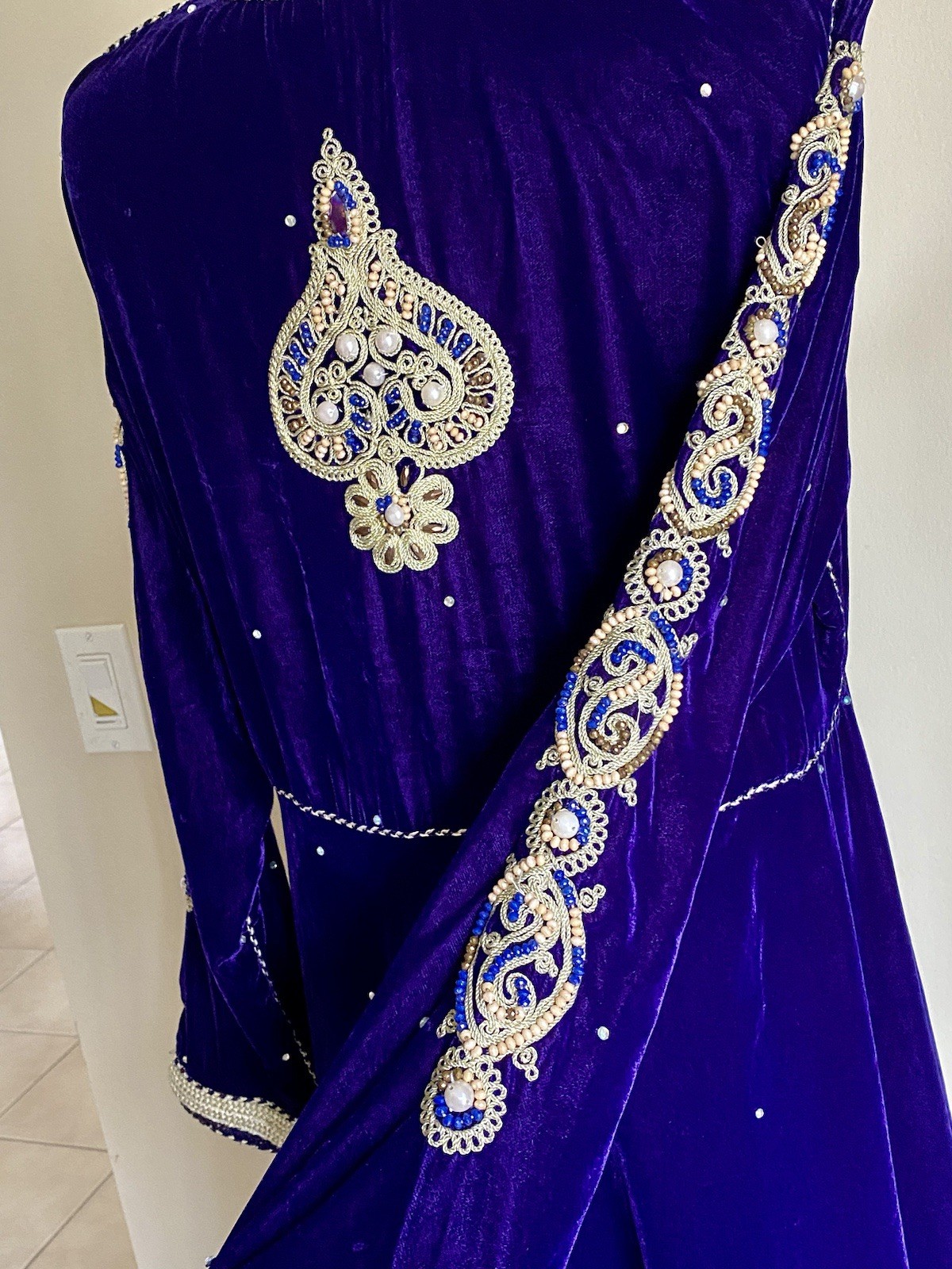 Velvet Flowy Anarkali Floor Length Indian Pakistani Wedding
