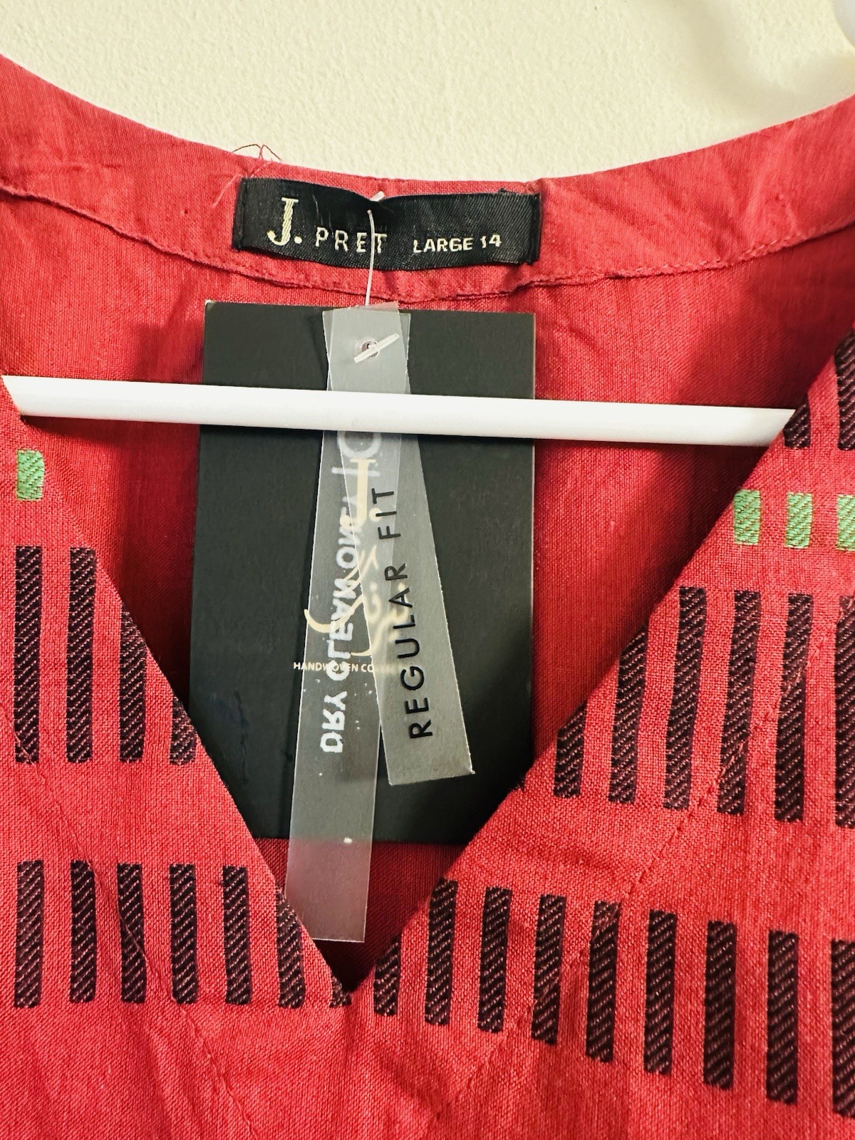 J. Pakistani Kurta Women Red Large Size