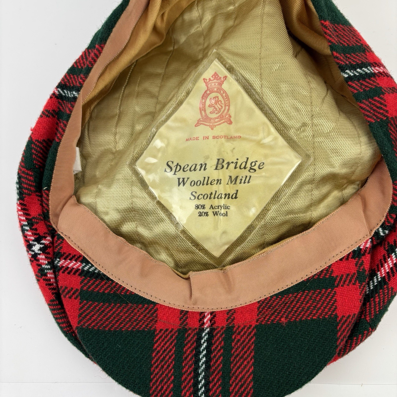GENUINETARTAN SCOTTISH TAM HAT SCOTLAND 7 1/2 SPEAN BRIDGE WOOLLEN MILL VTG