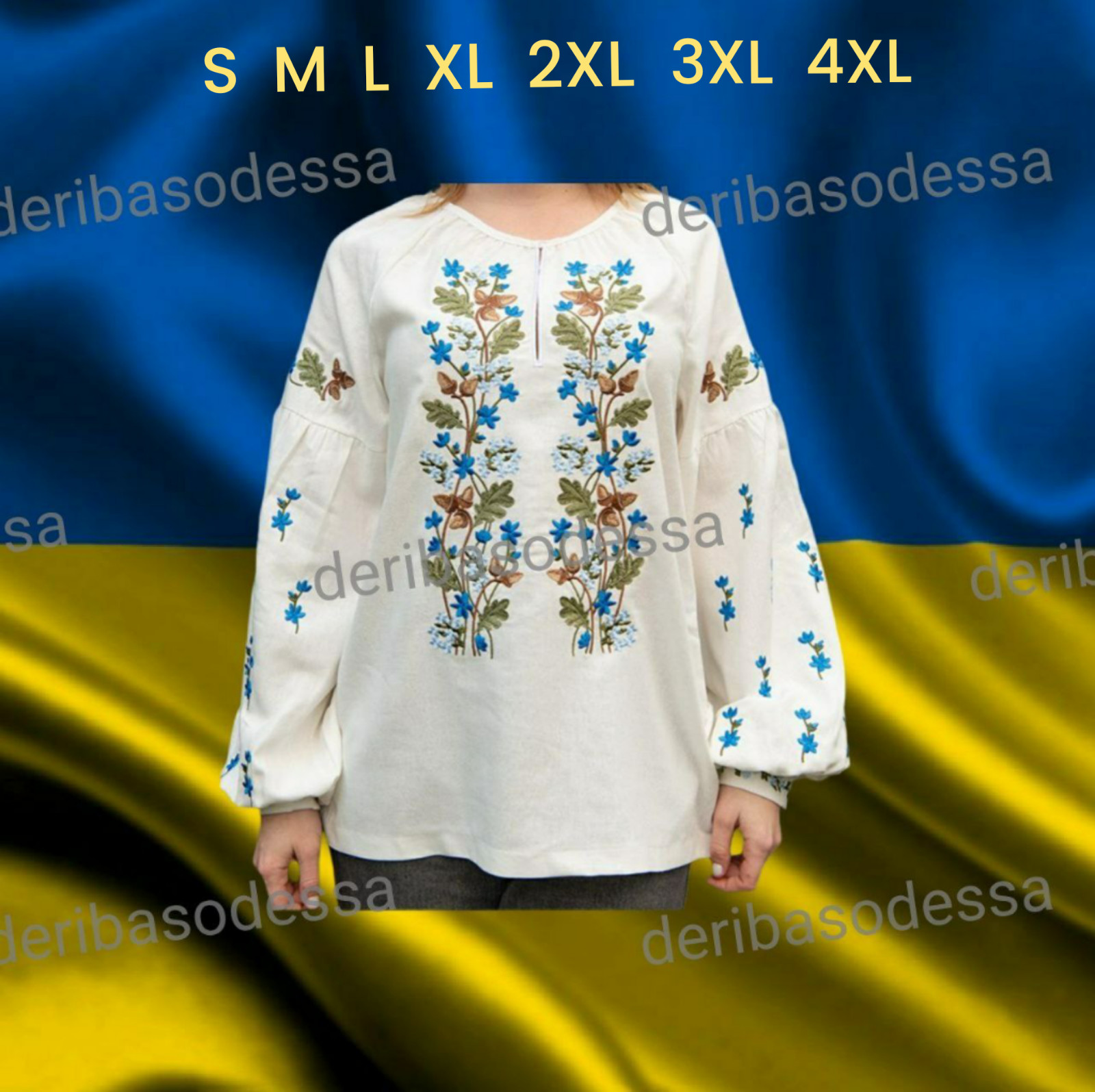 Traditional Ukrainian embroidered blouse Vyshyvanka 2XS,XS,S,M,L,XL,2XL,3XL,4XL