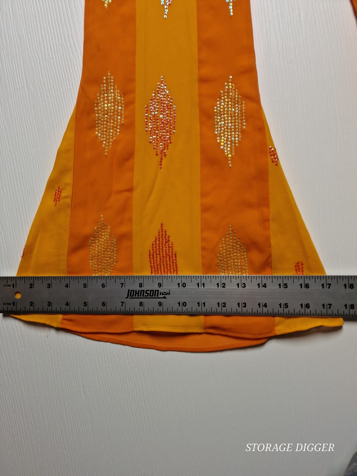 Indian Dupatta Kurta Sharara Set Women’s 36 Orange Sequin Round Neck Formal