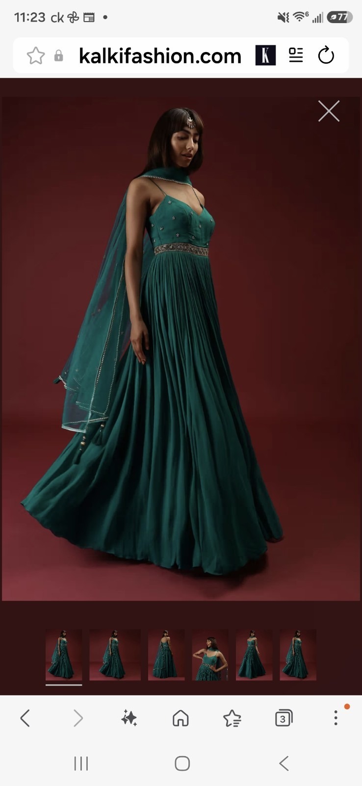 Kalki Teal Anarkali Gown Indian Formal Dress Salwar Kameez Size 16 American