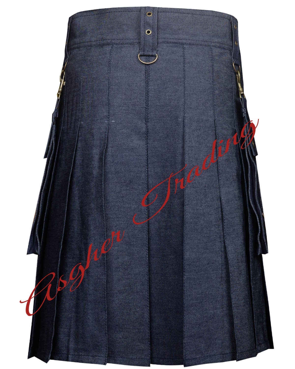 Scottish Handmade Blue Denim Modern Utility Kilt – Men’s Custom Size Kilts