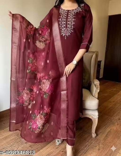 Indian Salwar Kameez Suit Readymade 3Pc Women Party Wear Dress Dupatta