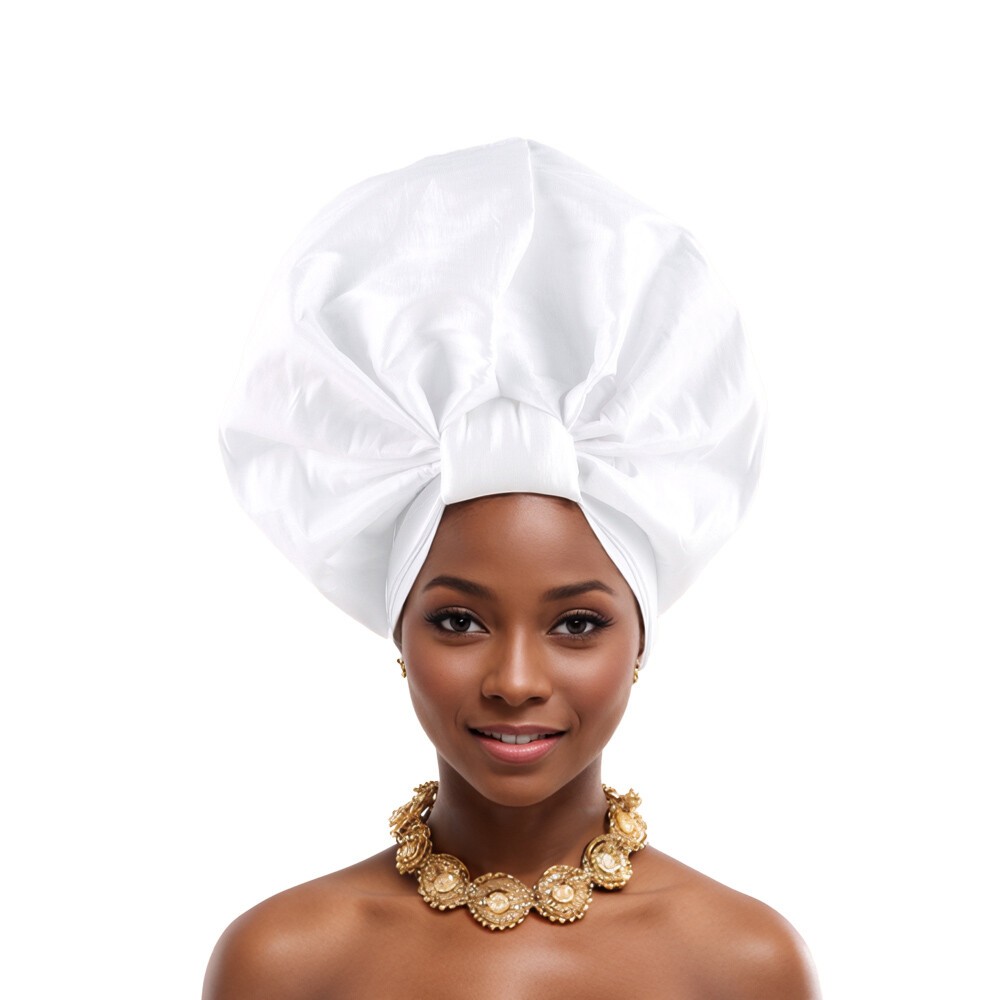 African Women Hijab Headtie Nigerian Auto Gele Wedding Party Hat Turban Aso Oke