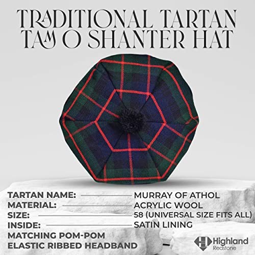 Scottish Hat Tam o Shanter Scottish Bonnet One Size Standard Murray of Athol