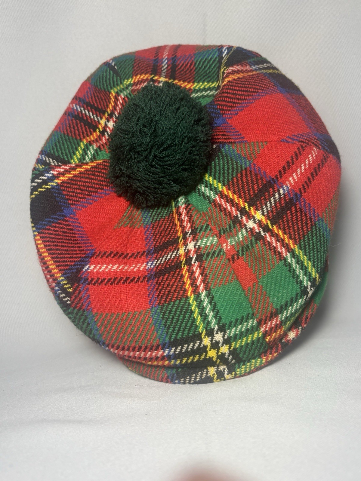 VTG Foxhunter Hand Tailored Wool Tartan Plaid Cap Pm Beret Ireland 7 1/8 Tam Hat