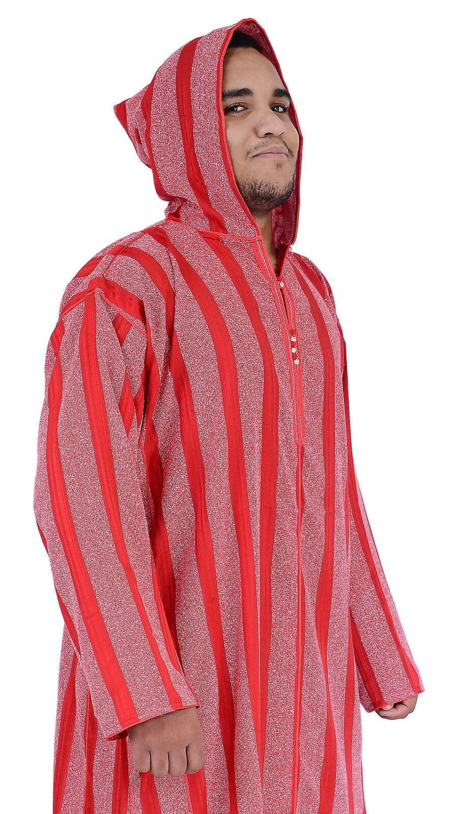 Moroccan Men Djellaba Hooded Caftan Kaftan Thobe Abaya Handmade Arab Red