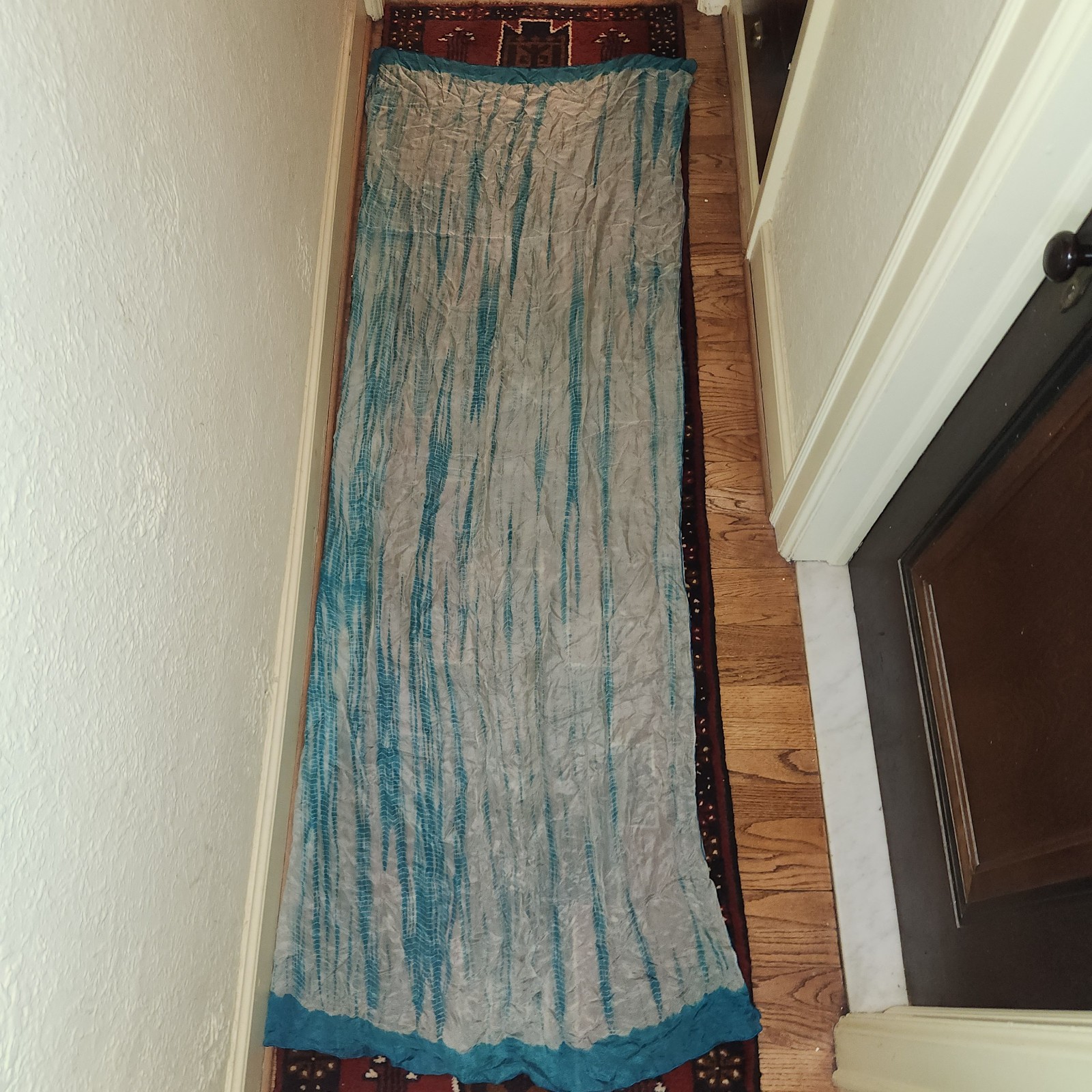 Blue White 100% Silk Bandhani Saree BatiK BLUE SHIBaRI HANDCRAFTED CHIFFon
