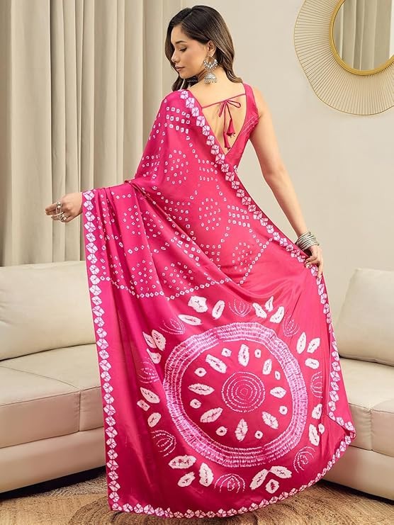 Ready to Wear 1-Minute Saree Indian Wedding Sari with Unstitched Blouse Piece
