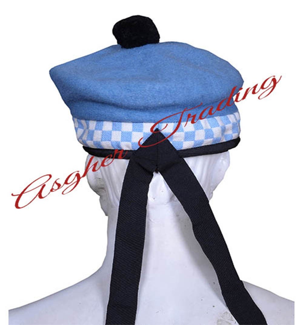 Scottish Military Traditional Kilt Cap – 100% Wool Balmoral Diced Hats For Kilt